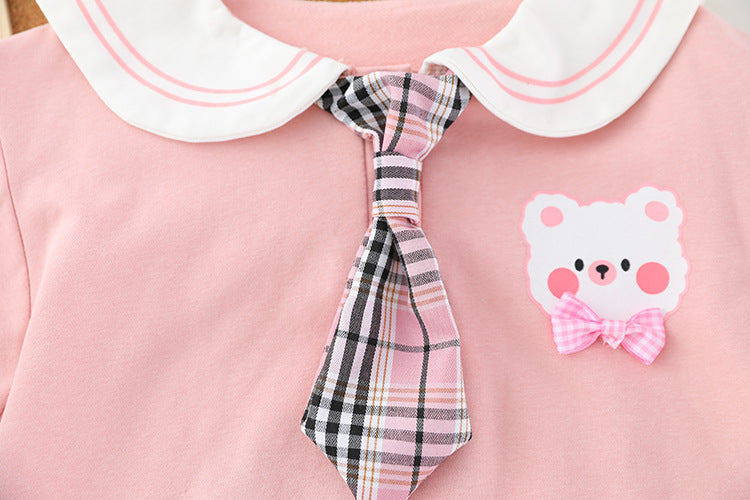 [340137] - Setelan Sweater Fashion Anak Perempuan - Motif Plain Animal