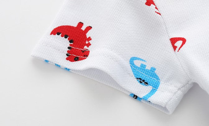 [513128] - Atasan Kaos Polo Fashion Anak - Motif Colorful Dino