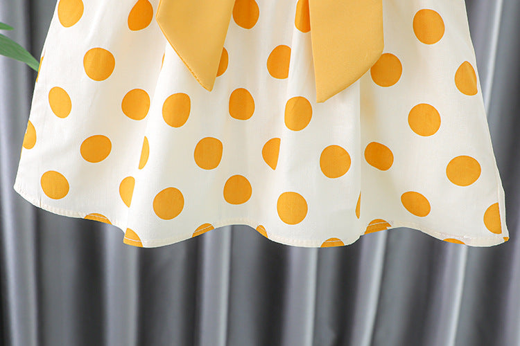 [340231] - Dress Polkadot Lengan Pendek Anak Perempuan - Motif Polka Ribbon