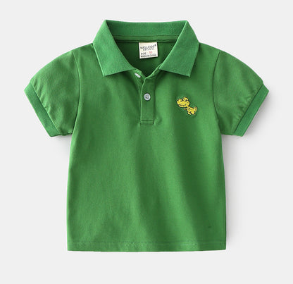 [513136] - Atasan Kaos Polo Fashion Anak Import - Motif Dino Logo Bordir