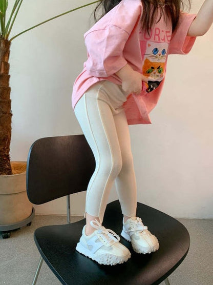 [507670] - Celana Panjang Legging Slim Fit Import Anak Perempuan - Motif Tight Plain