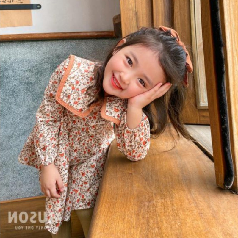 [507462] - Dress Fashion Anak Perempuan - Motif Square Collar