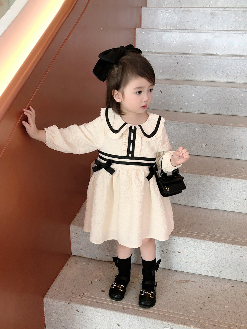 [507711] - Dress Kerah Renda Anak Perempuan - Motif Side Waistband