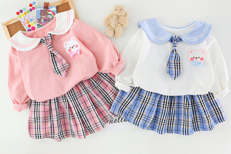 [340137] - Setelan Sweater Fashion Anak Perempuan - Motif Plain Animal