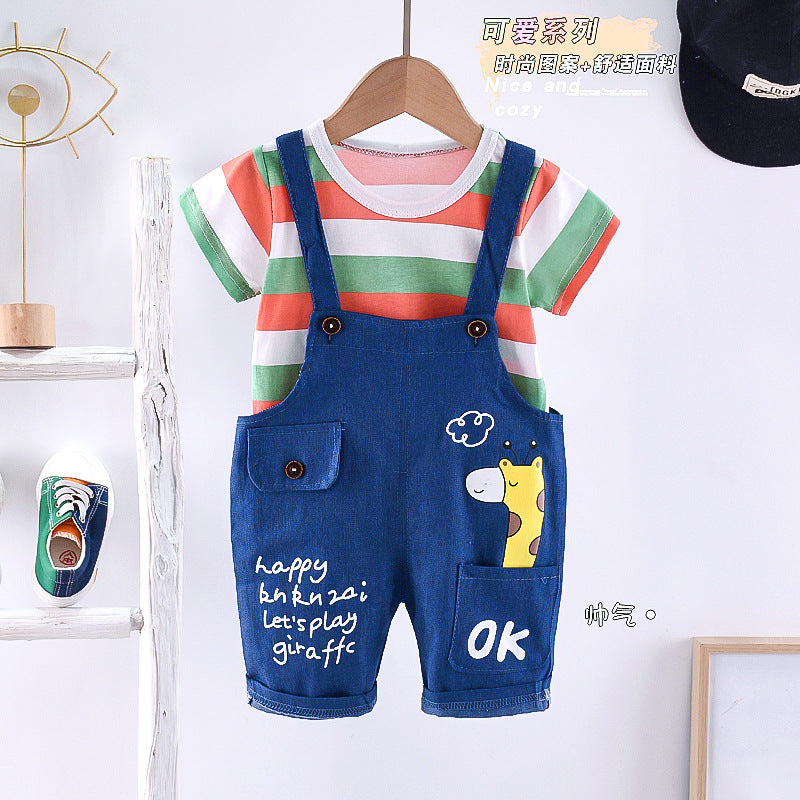 [368417] - Setelan Overall Fashion Anak - Motif Giraffe Pouch