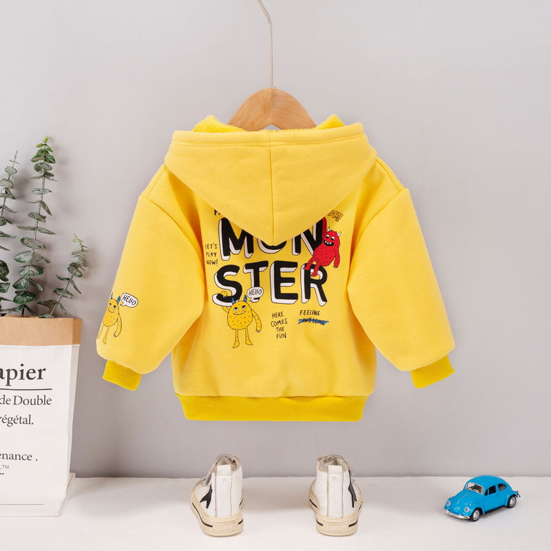 [345266] - Atasan Sweater Hype Anak - Motif Monster Writing