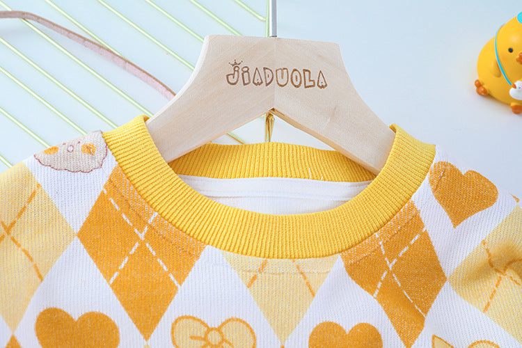 [340203] - Setelan Sweater Rajut Celana Jogger Anak Perempuan - Motif Love Bear