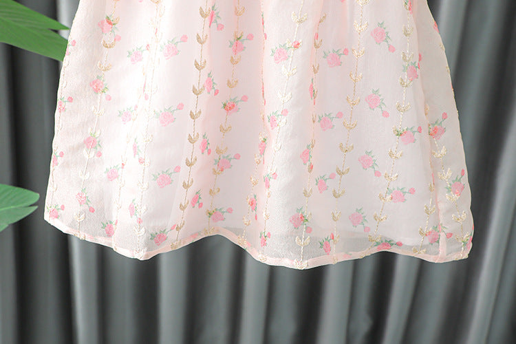 [340244] - Dress Sanghai Lengan Pendek Anak Perempuan - Motif Beauty Flower