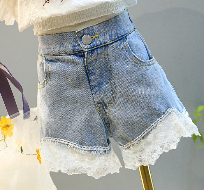 [363341] - Oneset Korea Anak Cewek Setelan Kutung Fashion Casual Anak Perempuan - Motif Beautiful Flower Bordir