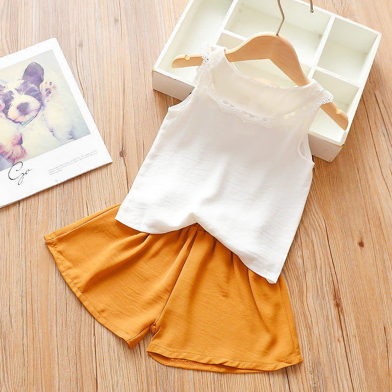 [368511] - Setelan Blouse Kutung Ootd Anak Perempuan - Motif Rope Collar
