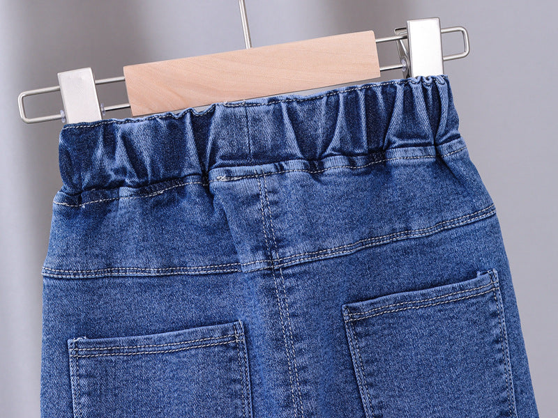 [102341] - Bawahan Jeans / Celana Panjang Anak - Motif Little Flower Bordir