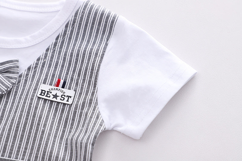 [368438] - Setelan Kemeja 3 In 1 Fashion Anak - Motif Vertical Line
