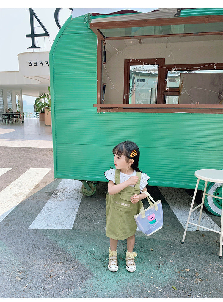 [507361] - Bawahan Overall Anak Perempuan - Motif Front Pocket