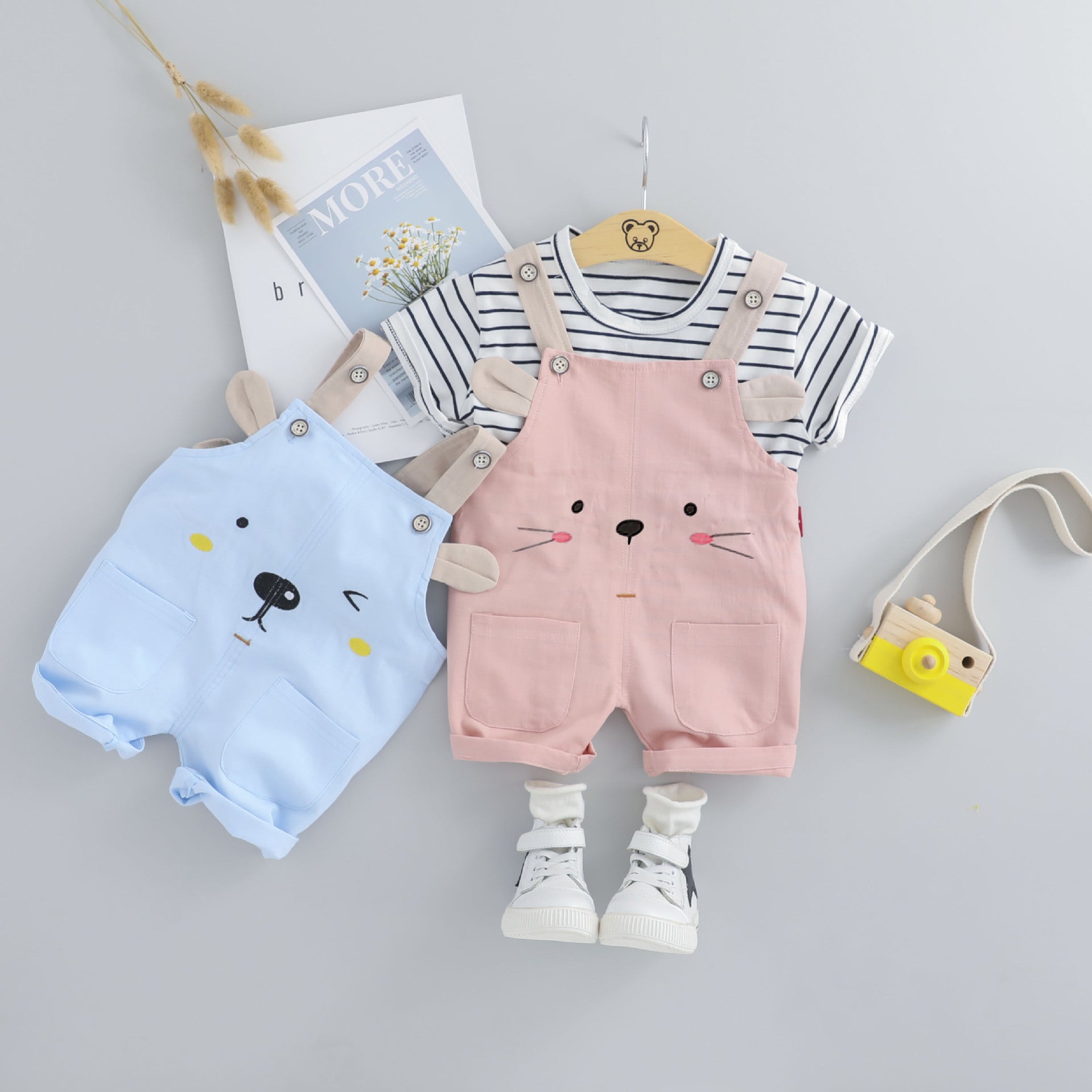 [368426] - Setelan Overall Fashion Anak - Motif Animal Face