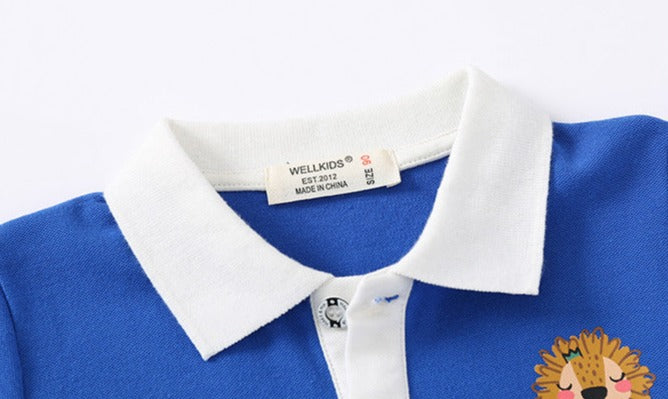 [513572] - Atasan Kaos Polo Kerah Lengan Pendek Anak Laki-laki - Motif Arch Bridge