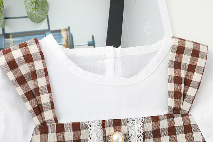 [340138] - Setelan Blouse Fashion Anak Perempuan - Motif Lace Buttons