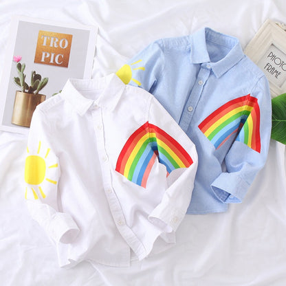 [513492] - Baju Atasan Kemeja Anak - Motif Rainbow Sun