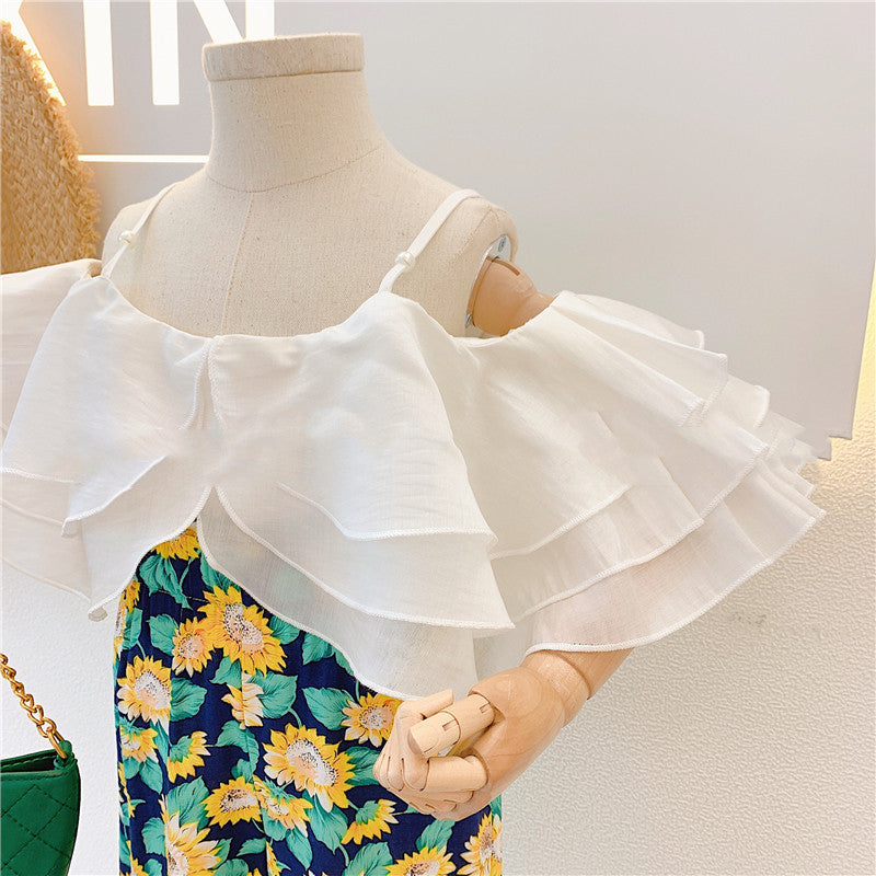[363373] - Setelan Ootd Fashion Anak Perempuan - Motif Wide Collar