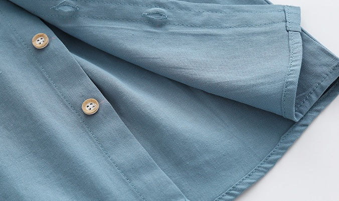 [513427] - Baju Atasan Kemeja Polos Anak - Motif Saggy Pockets
