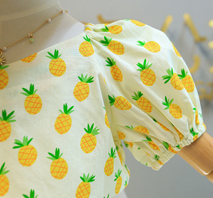 [363461] - Setelan Blouse Celana Panjang Kulot Anak Perempuan - Motif Little Pinneapple