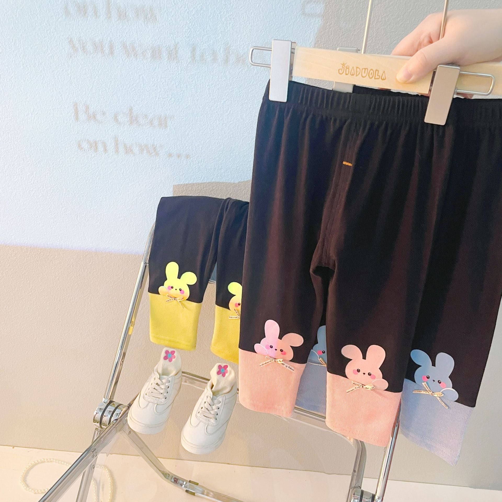 [340205] - Setelan Blouse Rajut Pom Pom Celana Legging Anak Perempuan  - Motif Freckless Ribbon