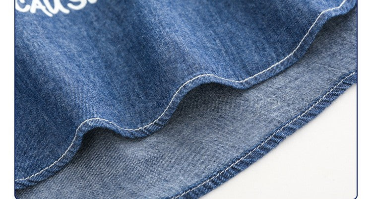 [513224] - Atasan Kemeja Panjang Anak - Motif I Love Denim