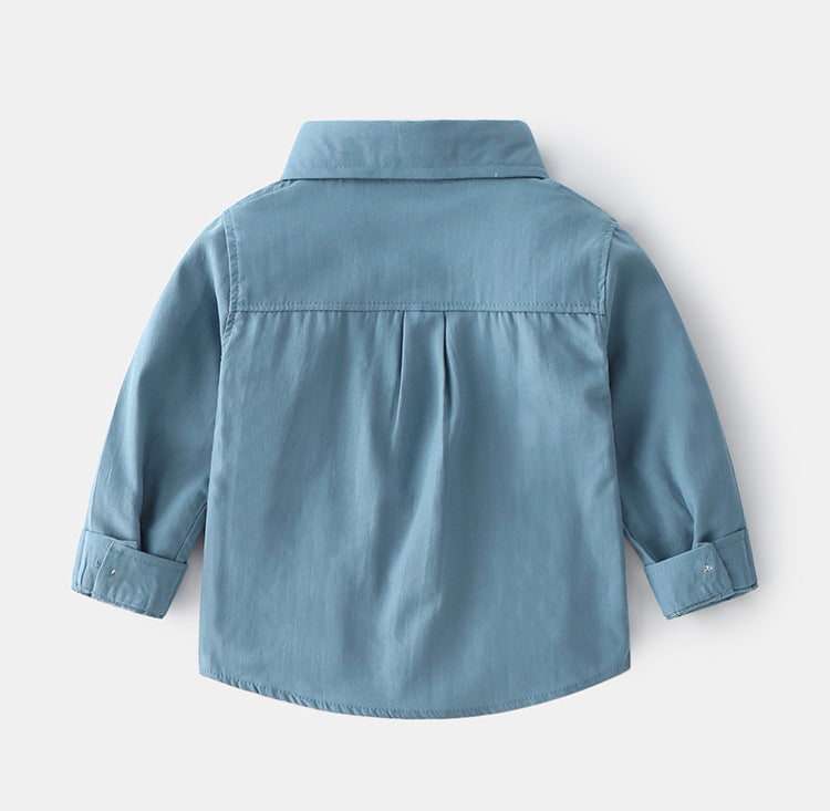 [513427] - Baju Atasan Kemeja Polos Anak - Motif Saggy Pockets
