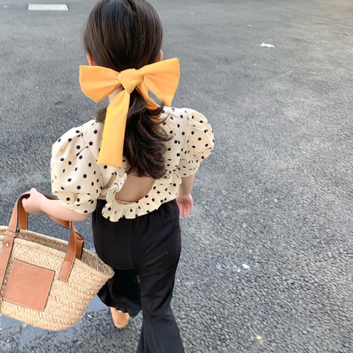 [507585] - Atasan Blouse Korean Style Anak - Half Spots