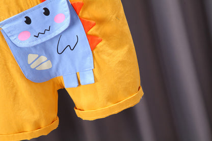 [368436] - Setelan Overall Fashion Anak Import - Motif Dino Pocket
