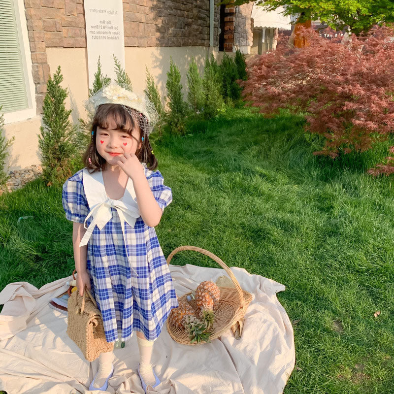 [507588] - Dress Korean Style Anak - Motif Cute Madras
