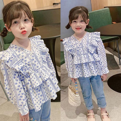 [507526] - Atasan Blouse Fashion Anak Perempuan - Motif V collar