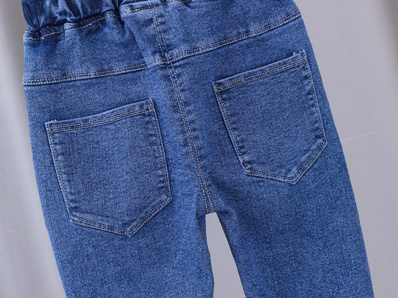 [102341] - Bawahan Jeans / Celana Panjang Anak - Motif Little Flower Bordir
