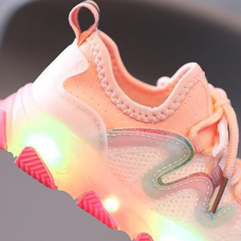 [343193] - Sepatu Lampu Stylish Fashion Anak Import - Motif Colorful Abstract