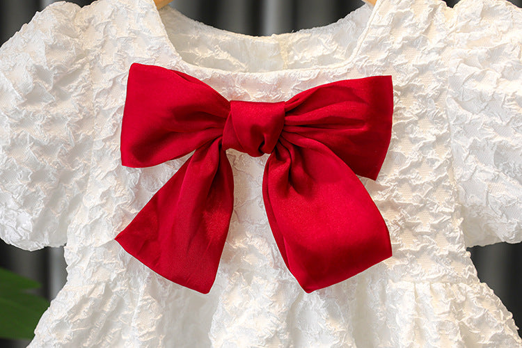 [340157] - Dress Gaun Pesta Lengan Pendek Balon Anak Perempuan - Motif Tangled Pattern