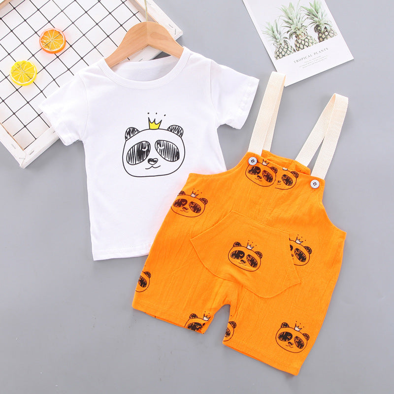 [368369] - Setelan Overall Anak Perempuan - Motif Panda Face