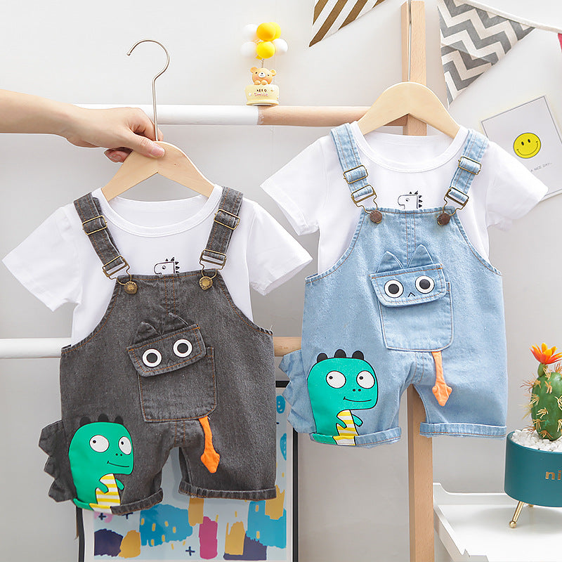 [368563] - Setelan Overall Fashionable - Motif Litle Dino