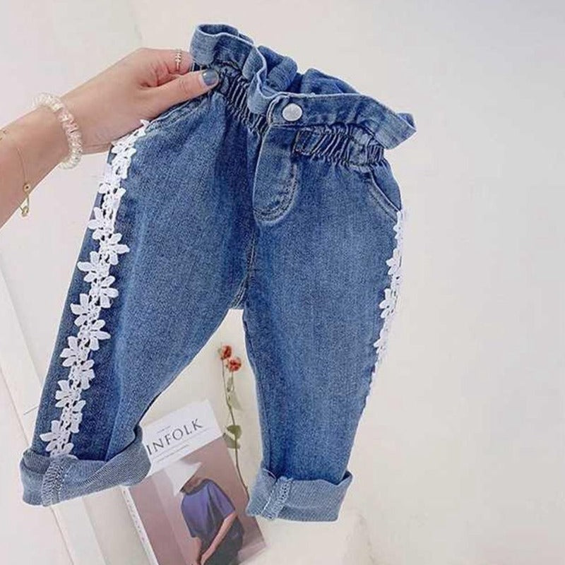 [507512] - Bawahan / Celana Panjang Anak Perempuan Import - Motif 3D Flowers