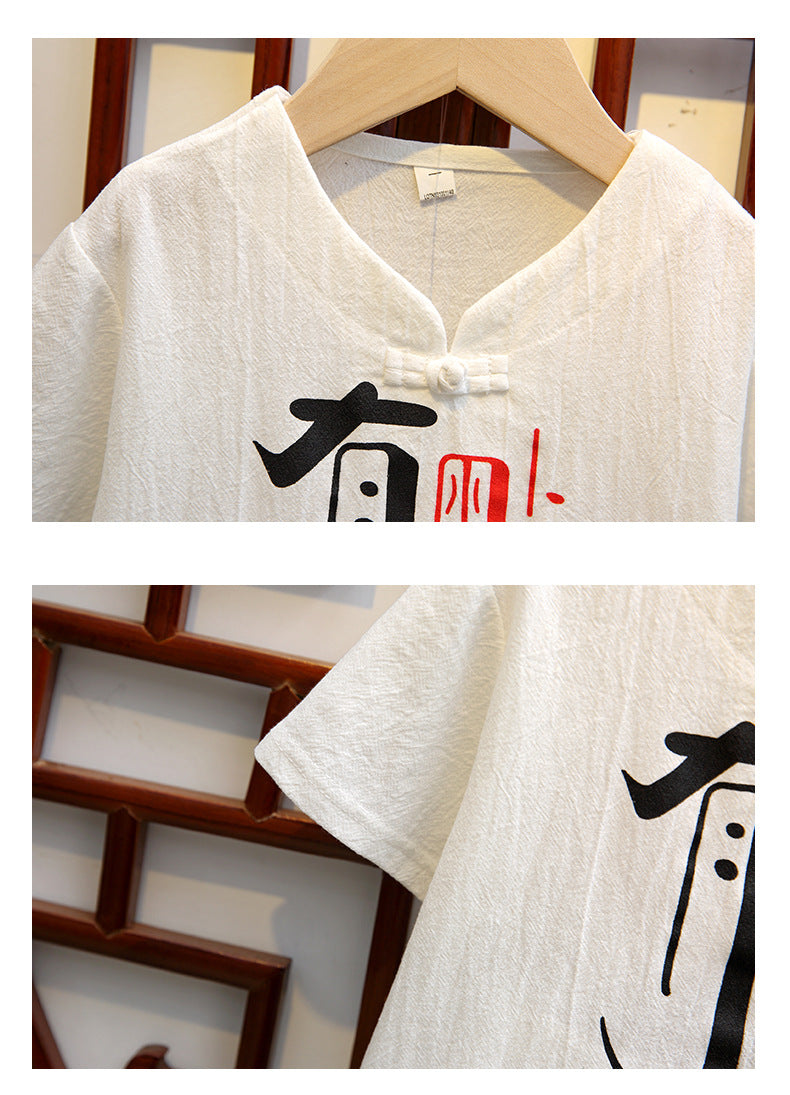 [119288] -Setelan Kaos Keren Anak - Motif Chinese writing