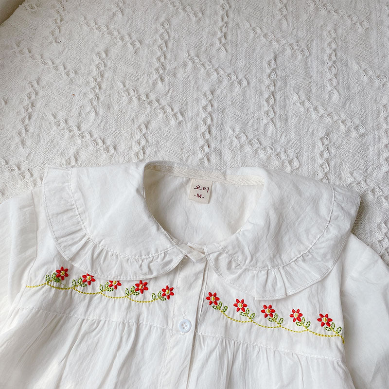 [363555] - Setelan One Set Anak Cewek Baju Fashion Blouse Celana Panjang Jeans Cutbray Anak Perempuan - Motif Lace Flower