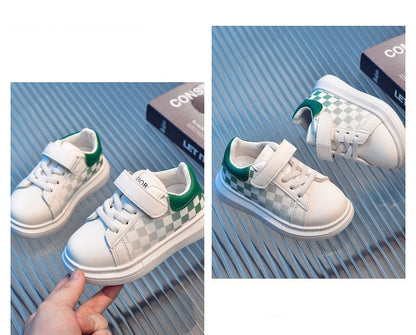 [343325] - Sepatu Sneakers Import Perekat Kombinasi Tali Anak Cowok Cewek - Motif Shadow Box