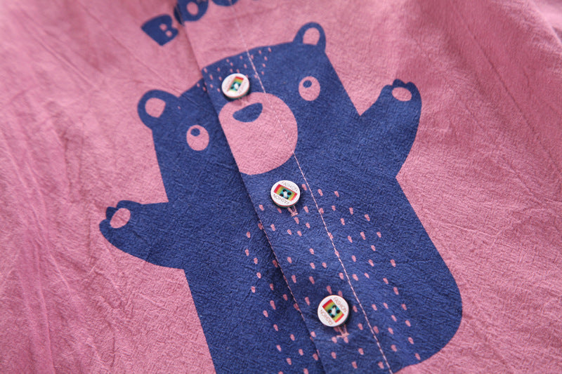 [368460] - Atasan Kemeja Anak Fashionable - Motif Boo Animal