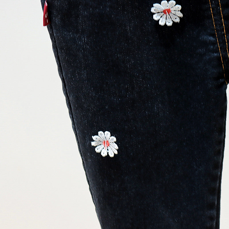 [352358] - Celana Panjang Jeans Bunga Anak Perempuan - Motif Small Flowers