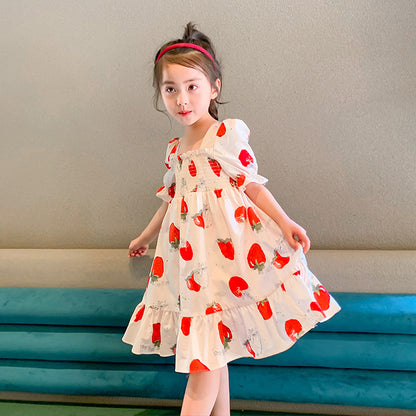 [507278] - Dress Fashion Anak Perempuan - Motif Strawberry