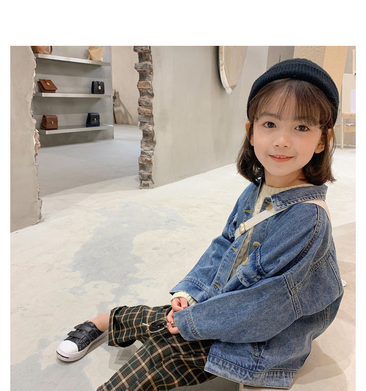 [507377]- Jaket Fashion Anak Perempuan - Motif Denim