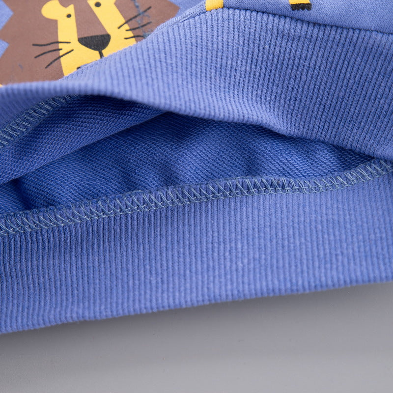 [345323] - Setelan Sweater Crewneck Celana Panjang Jogger Jeans Anak Laki-Laki - Motif Family Animal