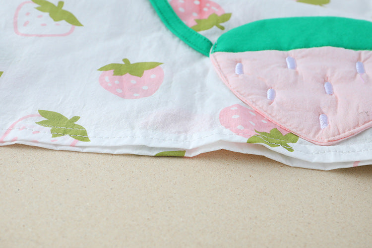 [340255] - Setelan 3D Kaos Celana Pendek Anak Perempuan - Motif Cute Strawberry