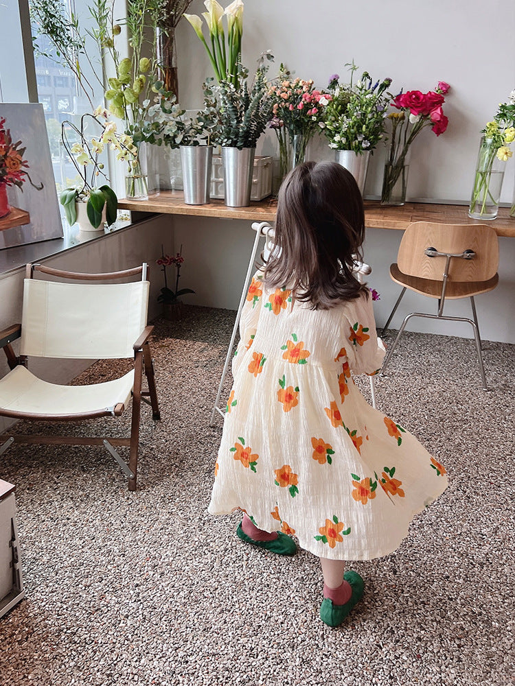 [507675] - Long Dress Bunga Anak Perempuan - Motif Decorative Flowers