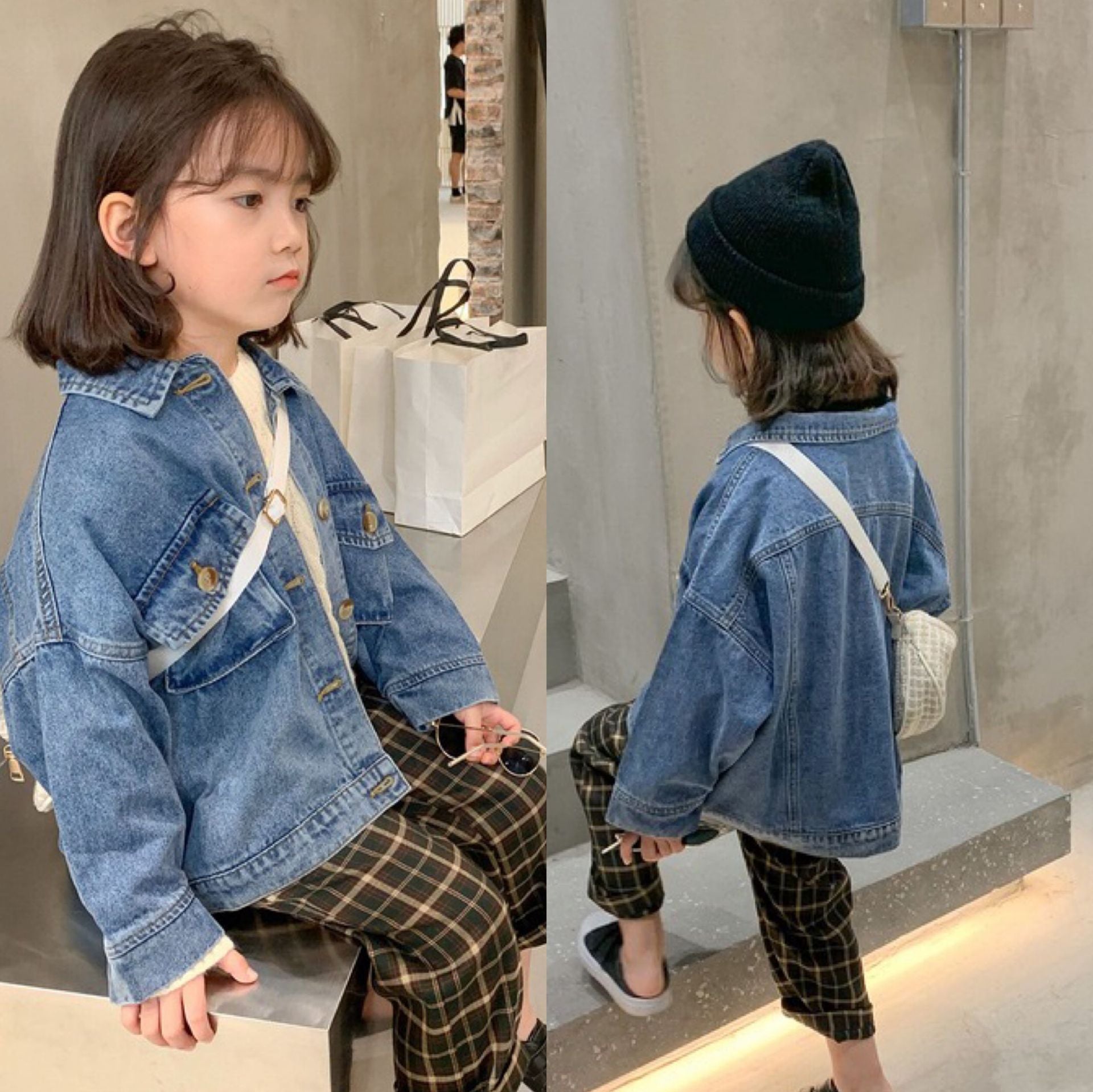 [507377]- Jaket Fashion Anak Perempuan - Motif Denim
