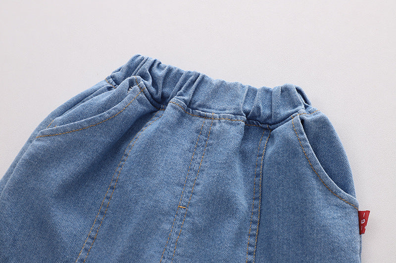 [345332] - Setelan 3 in 1 Cardigan Kemeja Celana Panjang Jeans Anak Laki-Laki - Motif Stare Dino