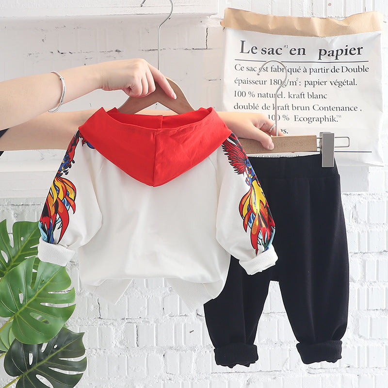 [345347] - Setelan Jaket Hoodie Celana Panjang Jogger Anak Laki-Laki - Motif Colorful Feather